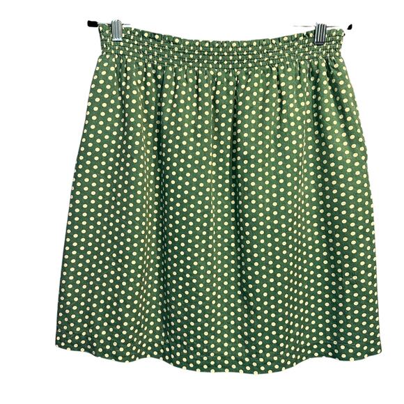 Anthropologie COMME TOI Polka Dot SKIRT with POCKETS Cottagecore Large - Picture 1 of 8